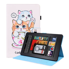 Horizontale Klapphülle aus Leder mit Tiermuster, Halterung &amp; Kartenfächern &amp; Bilderrahmen &amp; Schlaf-/Weckfunktion, für Amazon Fire HD 10 2021, für Amazon Kindle Paperwhite 4 / 3 / 2 / 1, für Amazon Kindle Fire 7, für iPad 9.7 2018 / 2017
