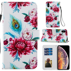 Painted Pattern Horizontal Flip Leather Case with Holder & Card Slots & Photo Frame, For iPhone X / XS, For iPhone XS Max, For iPhone 12 / 12 Pro