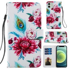 Painted Pattern Horizontal Flip Leather Case with Holder & Card Slots & Photo Frame, For iPhone X / XS, For iPhone XS Max, For iPhone 12 / 12 Pro