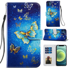 Painted Pattern Horizontal Flip Leather Case with Holder & Card Slots & Photo Frame, For iPhone 12 mini, For iPhone 11