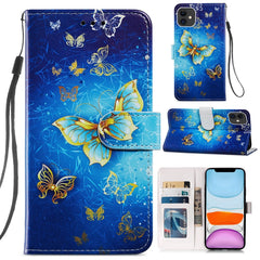 Painted Pattern Horizontal Flip Leather Case with Holder & Card Slots & Photo Frame, For iPhone 12 mini, For iPhone 11