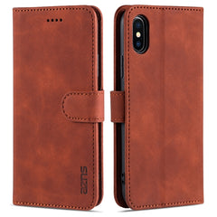 AZNS Skin Feel Kalbsleder-Horizontal-Flip-Schutzhülle mit Kartenfächern &amp; Halter &amp; Geldbörse, für iPhone 11 Pro, für iPhone 11, für iPhone 11 Pro Max, für iPhone XS / X, für iPhone XS Max, für iPhone XR