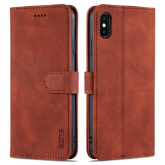 AZNS Skin Feel Kalbsleder-Horizontal-Flip-Schutzhülle mit Kartenfächern &amp; Halter &amp; Geldbörse, für iPhone 11 Pro, für iPhone 11, für iPhone 11 Pro Max, für iPhone XS / X, für iPhone XS Max, für iPhone XR