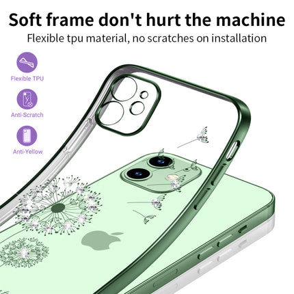 Ultradünne Schutzhülle mit galvanisiertem Löwenzahnmuster, für iPhone 12 Pro, für iPhone 12, für iPhone 12 Mini