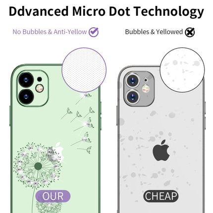 Ultradünne Schutzhülle mit galvanisiertem Löwenzahnmuster, für iPhone 12 Pro, für iPhone 12, für iPhone 12 Mini
