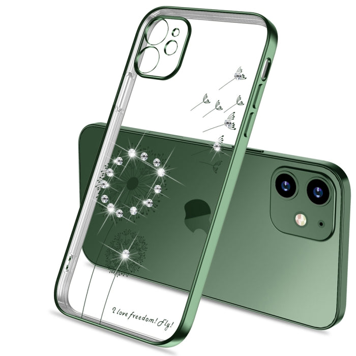 Funda protectora ultrafina con diseño de diente de león y galvanoplastia para iPhone 12 Pro, iPhone 12 y iPhone 12 Mini