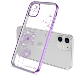 Ultra-thin Electroplating Dandelion Pattern Protective Case, For iPhone 12 Pro, For iPhone 12, For iPhone 12 Mini