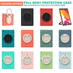 Shocproof Silicone + PC Protective Case with 360 Degree Rotation Foldable Handle Grip Holder & Pen Slot, For iPad 10.2 2021 / 2020 / 2019