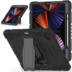 3-lagiger Schutzbildschirmrahmen + PC + stoßfeste Silikon-Kombinationshülle mit Halterung, für iPad Pro 12.9 2022/2021, für iPad Pro 12.9 2020