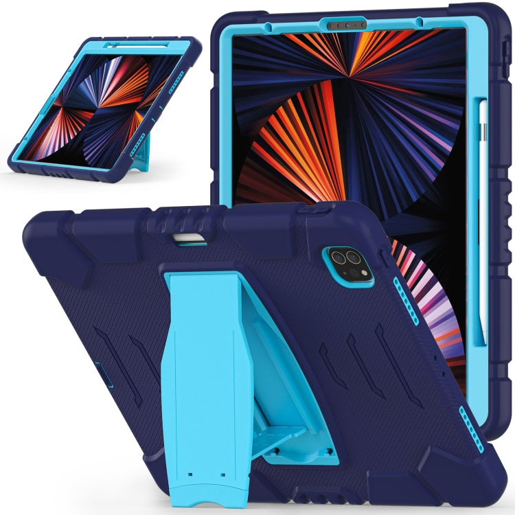 3-lagiger Schutzbildschirmrahmen + PC + stoßfeste Silikon-Kombinationshülle mit Halterung, für iPad Pro 12.9 2022/2021, für iPad Pro 12.9 2020