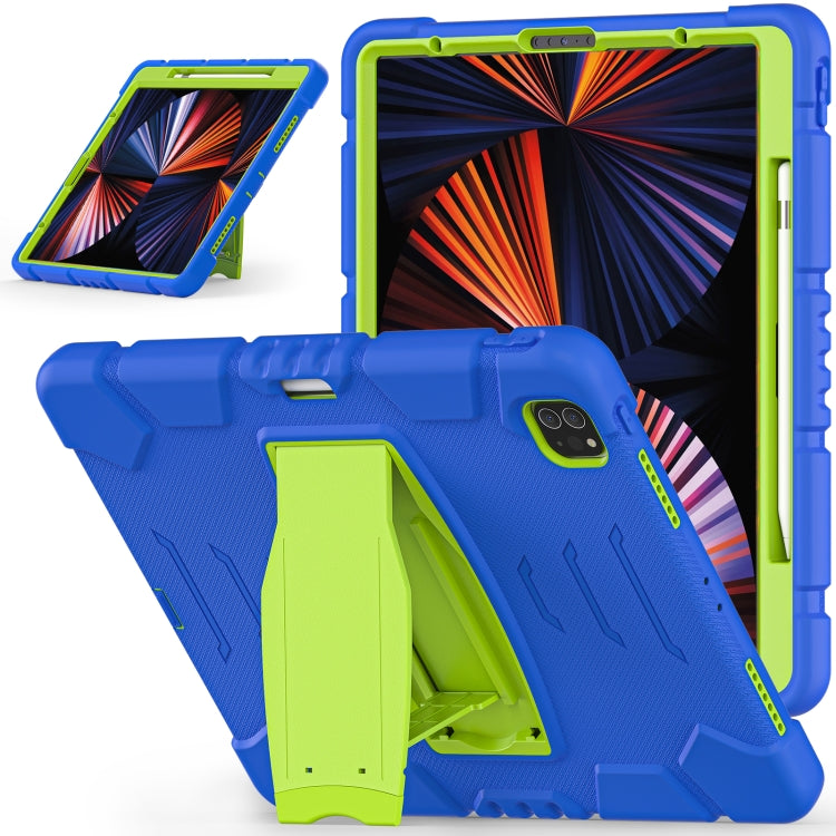 3-lagiger Schutzbildschirmrahmen + PC + stoßfeste Silikon-Kombinationshülle mit Halterung, für iPad Pro 12.9 2022/2021, für iPad Pro 12.9 2020