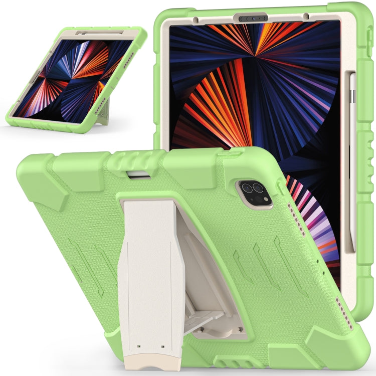 3-lagiger Schutzbildschirmrahmen + PC + stoßfeste Silikon-Kombinationshülle mit Halterung, für iPad Pro 12.9 2022/2021, für iPad Pro 12.9 2020