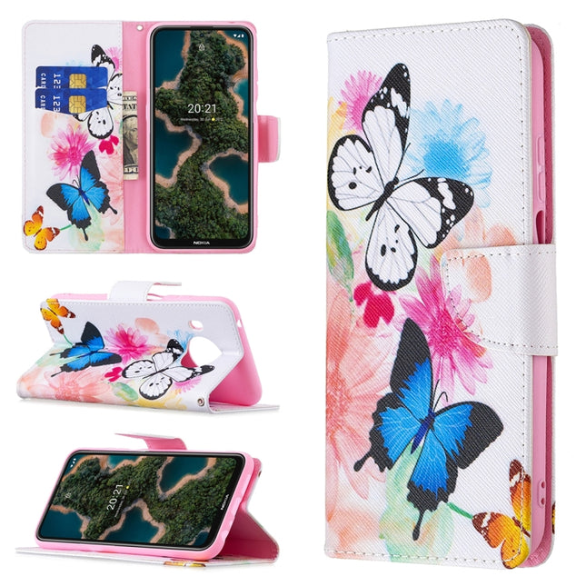 Colored Drawing Pattern Horizontal Flip Leather Case with Holder & Card Slots & Wallet, For Nokia X10 / X20