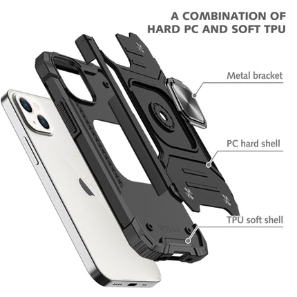 Magnetic Armor Shockproof TPU + PC Case with Metal Ring Holder, For iPhone 13 Pro