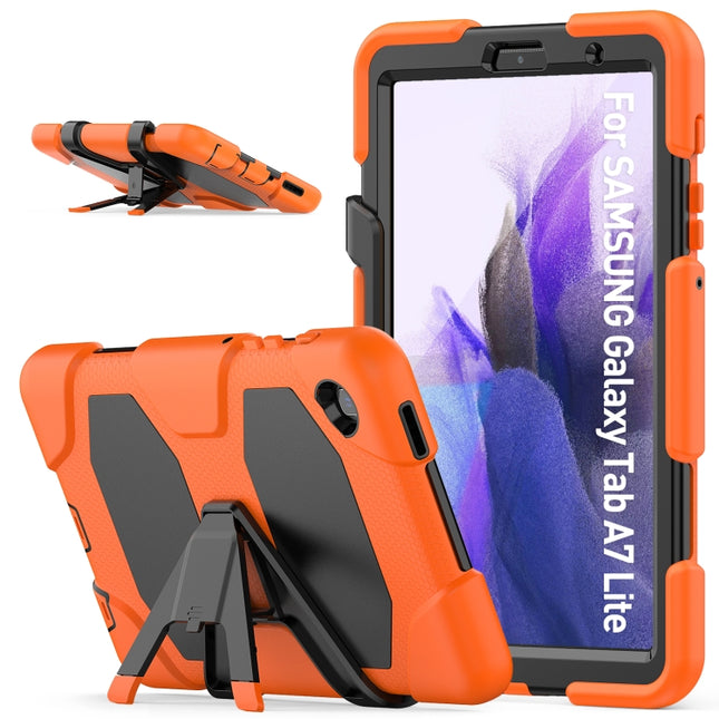 Shockproof Colorful Silicon + PC Protective Case with Holder & Pen Slot, For Samsung Galaxy A7 Lite 8.7 2021 T220 / T225