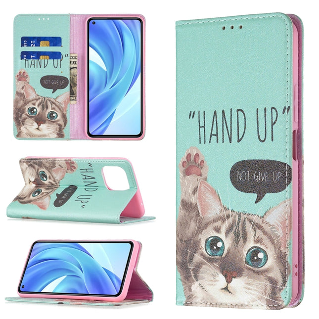 Colored Drawing Pattern Invisible Magnetic Horizontal Flip PU Leather Case with Holder & Card Slots & Wallet, For Xiaomi Mi 11 Lite, For Xiaomi Poco M3 Pro / Redmi Note 10 5G