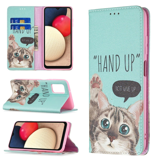Colored Drawing Pattern Invisible Magnetic Horizontal Flip PU Leather Case with Holder & Card Slots & Wallet, For Samsung Galaxy A03s 164mm