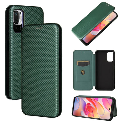 Carbon Fiber Texture Magnetic Horizontal Flip TPU + PC + PU Leather Case with Card Slot, For Xiaomi Poco M3 Pro 5G/4G