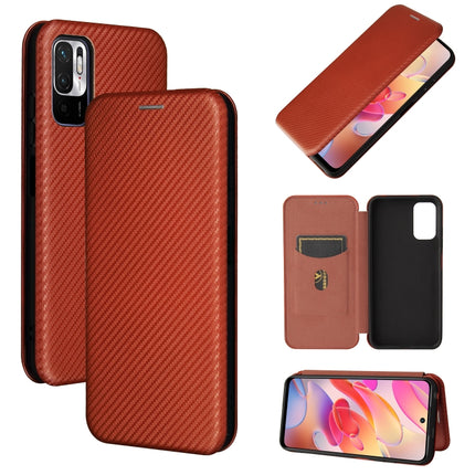 Carbon Fiber Texture Magnetic Horizontal Flip TPU + PC + PU Leather Case with Card Slot, For Xiaomi Poco M3 Pro 5G/4G