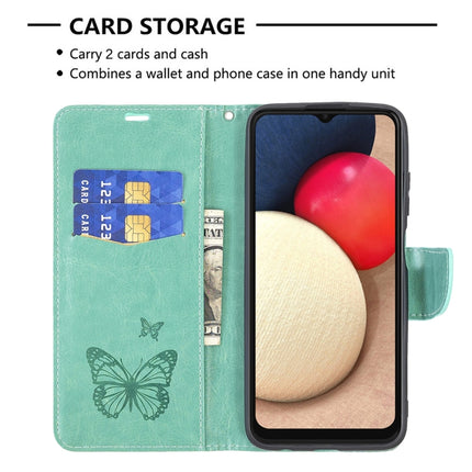 Embossing Two Butterflies Pattern Horizontal Flip PU Leather Case with Holder & Card Slot & Wallet & Lanyard, For Samsung Galaxy A03s 164mm, For Xiaomi Mi 11 Lite, For Xiaomi Poco M3 Pro / Redmi Note 10 5G