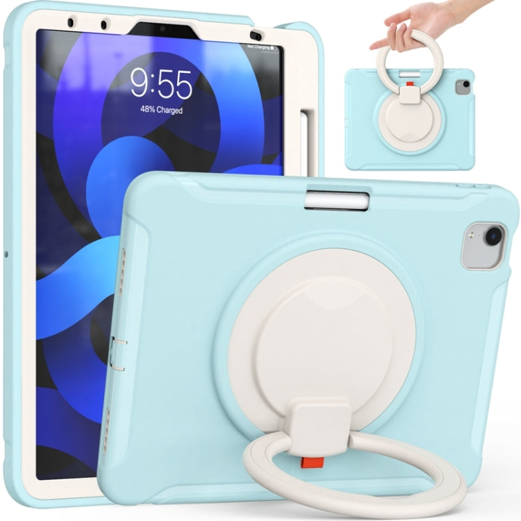 Funda protectora de silicona y PC a prueba de golpes con asa plegable con rotación de 360 ​​grados y ranura para bolígrafo, para iPad Air 4 10.9 / Pro 11 2021 / 2020 / 2018, para Samsung Galaxy Tab A7 10.4 2020 T500