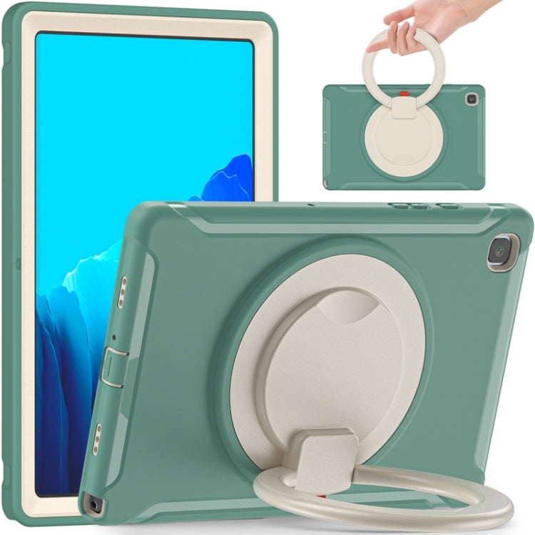 Funda protectora de silicona y PC a prueba de golpes con asa plegable con rotación de 360 ​​grados y ranura para bolígrafo, para iPad Air 4 10.9 / Pro 11 2021 / 2020 / 2018, para Samsung Galaxy Tab A7 10.4 2020 T500