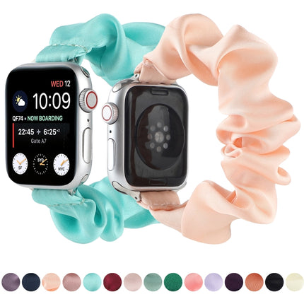 Scarf Hair Tie Replacement Watchbands For Apple Watch Series, 7 45mm / 6 & SE & 5 & 4 44mm / 3 & 2 & 1 42mm