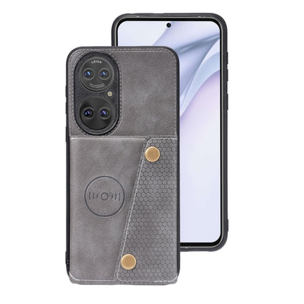 Double Buckle PU + TPU Shockproof Magnetic Protective Case with Card Slot & Holder, For Huawei P50, For Xiaomi Redmi K40 Gaming, For Xiaomi Redmi Note 10 5G, For Samsung Galaxy S21 FE
