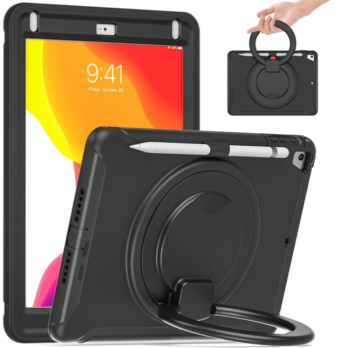 Stoßfeste Schutzhülle aus Silikon + PC mit um 360 Grad drehbarem, faltbarem Griffhalter und Stiftschlitz, für iPad 9.7 2018/2017/Air 2/Pro 9.7, für iPad 9.7 2018/2017/Air 2/Pro 9.7