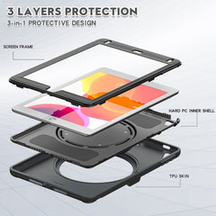 Shocproof Silicone + PC Protective Case with 360 Degree Rotation Foldable Handle Grip Holder & Pen Slot, For iPad 9.7 2018 / 2017 / Air 2 / Pro 9.7, ForiPad 9.7 2018 / 2017 / Air 2 / Pro 9.7