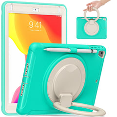 Shocproof Silicone + PC Protective Case with 360 Degree Rotation Foldable Handle Grip Holder & Pen Slot, For iPad 9.7 2018 / 2017 / Air 2 / Pro 9.7, ForiPad 9.7 2018 / 2017 / Air 2 / Pro 9.7