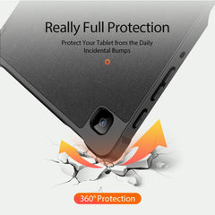 DUX DUCIS Domo Series Horizontal Flip Magnetic PU Leather Case with Three-folding Holder & Wake-up / Sleep Function, For Samsung Galaxy Tab A7 Lite, For Samsung Galaxy Tab S8+ / Tab S8 Plus /  Tab S7 FE / Tab S7+