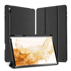 DUX DUCIS Domo Series Horizontal Flip Magnetic PU Leather Case with Three-folding Holder & Wake-up / Sleep Function, For Samsung Galaxy Tab A7 Lite, For Samsung Galaxy Tab S8+ / Tab S8 Plus /  Tab S7 FE / Tab S7+