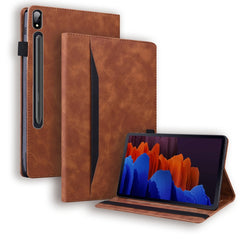 Business Shockproof Horizontal Flip Leather Case with Holder & Card Slots & Photo Frame & Pen Slot & Sleep / Wake-up Function, For Samsung Galaxy Tab S8+ / Tab S8 Plus /  Tab S7 FE / Tab S7+ SM-T970 / SM-T976B�������������������������������������������...