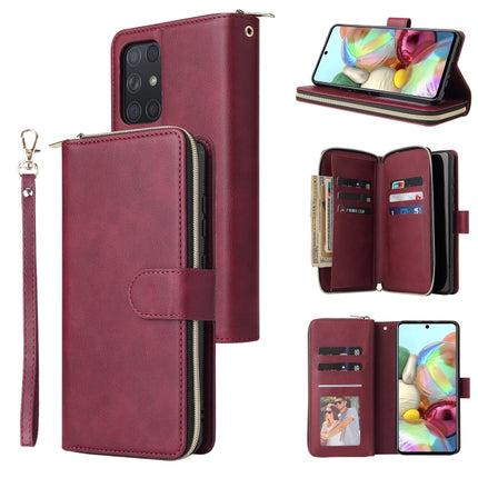 Zipper Wallet Bag Horizontal Flip PU Leather Case with Holder & 9 Card Slots & Wallet & Lanyard & Photo Frame, For Samsung Galaxy A12 5G, For Samsung Galaxy A52 5G, For Samsung Galaxy A72 5G, For Samsung Galaxy S21