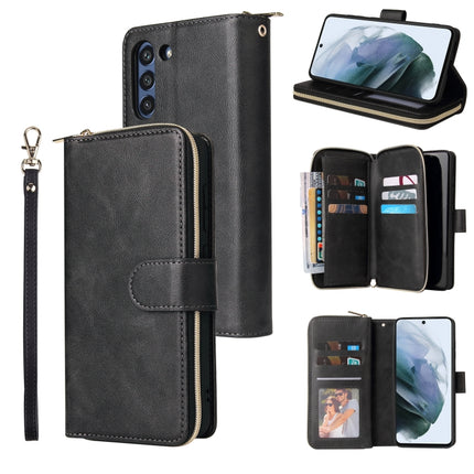 Zipper Wallet Bag Horizontal Flip PU Leather Case with Holder & 9 Card Slots & Wallet & Lanyard & Photo Frame, For Samsung Galaxy S21 FE, For Samsung Galaxy S21+, For Samsung Galaxy S21 Ultra