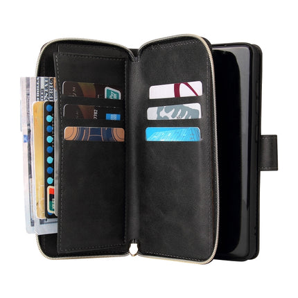 Zipper Wallet Bag Horizontal Flip PU Leather Case with Holder & 9 Card Slots & Wallet & Lanyard & Photo Frame, For Samsung Galaxy S21 FE, For Samsung Galaxy S21+, For Samsung Galaxy S21 Ultra