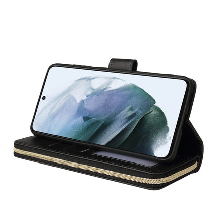 Zipper Wallet Bag Horizontal Flip PU Leather Case with Holder & 9 Card Slots & Wallet & Lanyard & Photo Frame, For Samsung Galaxy S21 FE, For Samsung Galaxy S21+, For Samsung Galaxy S21 Ultra