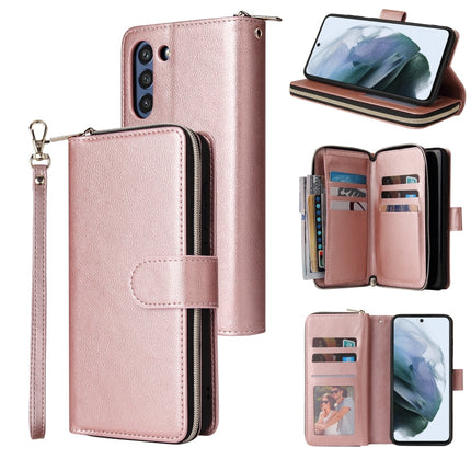 Zipper Wallet Bag Horizontal Flip PU Leather Case with Holder & 9 Card Slots & Wallet & Lanyard & Photo Frame, For Samsung Galaxy S21 FE, For Samsung Galaxy S21+, For Samsung Galaxy S21 Ultra