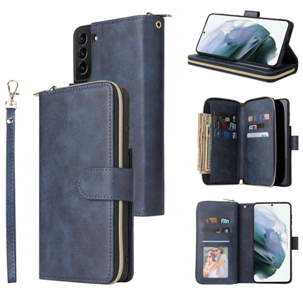 Zipper Wallet Bag Horizontal Flip PU Leather Case with Holder & 9 Card Slots & Wallet & Lanyard & Photo Frame, For Samsung Galaxy S21 FE, For Samsung Galaxy S21+, For Samsung Galaxy S21 Ultra