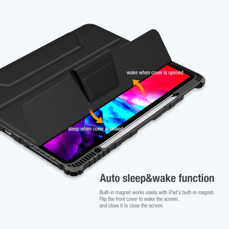 NILLKIN Bumper Pro Horizontal Flip Ledertasche mit Stiftschlitz &amp; Halter &amp; Schlaf-/Weckfunktion, für iPad Pro 12.9 2022 / 2021 / 2020