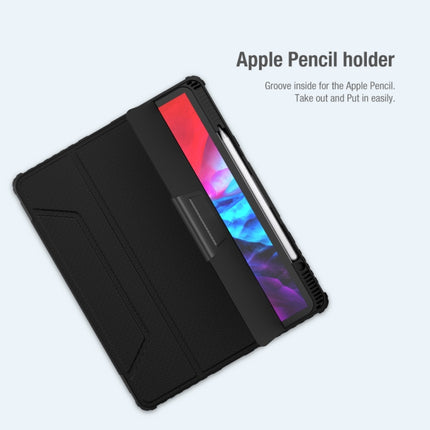 NILLKIN Bumper Pro - Funda de piel con tapa horizontal con ranura para bolígrafo y soporte y función de suspensión/activación para iPad Pro 12,9 2022/2021/2020