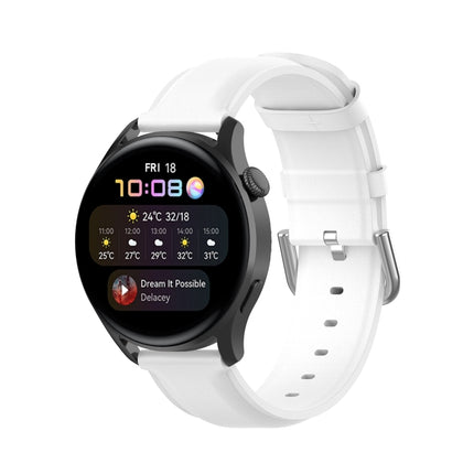 For Huawei Watch 3 / 3 Pro 22mm Round Tail Leather Replacement Strap Watchband