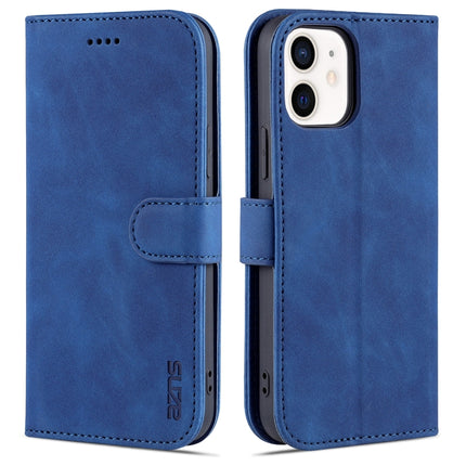 AZNS - Funda de piel con tapa horizontal con textura de piel de becerro, ranuras para tarjetas, soporte y billetera, para iPhone 12/12 Pro, para iPhone 12 Mini