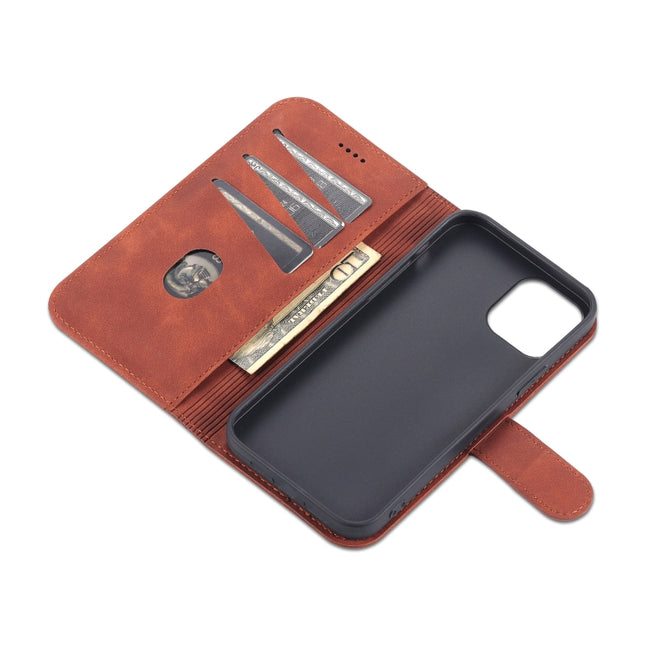 AZNS - Funda de piel con tapa horizontal con textura de piel de becerro, ranuras para tarjetas, soporte y billetera, para iPhone 12/12 Pro, para iPhone 12 Mini
