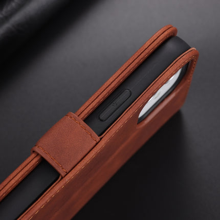 AZNS - Funda de piel con tapa horizontal con textura de piel de becerro, ranuras para tarjetas, soporte y billetera, para iPhone 12/12 Pro, para iPhone 12 Mini