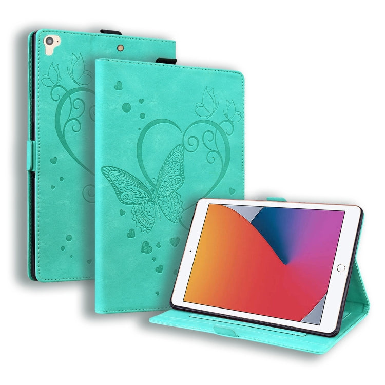 Love Butterfly Pattern Horizontal Flip Leather Case with Holder & Sleep / Wake-up Function, For iPad 9.7 (2017) (2018) / Air 2 Pro, For iPad 10.2 2021 / 2020 / 2019 / Air (2019) / 10.2 (2020), For iPad Mini 1 / 2 / 3 / 4 / 5