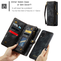 CaseMe Detachable Multifunctional Horizontal Flip Leather Case, with Card Slot & Holder & Zipper Wallet & Photo Frame, For Samsung Galaxy A12, For Samsung Galaxy A32 5G