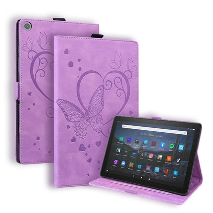 Love Butterfly Pattern Horizontal Flip Leather Case with Holder & Sleep / Wake-up Function, For Amazon Fire HD 8 (2015/2016/2017/2018), For Amazon Fire HD 8 (2020), For Amazon Fire HD 10 Plus (2021) / HD 10 (2021)