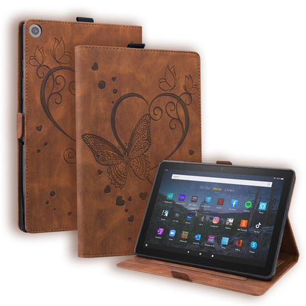 Love Butterfly Pattern Horizontal Flip Leather Case with Holder & Sleep / Wake-up Function, For Amazon Fire HD 8 (2015/2016/2017/2018), For Amazon Fire HD 8 (2020), For Amazon Fire HD 10 Plus (2021) / HD 10 (2021)